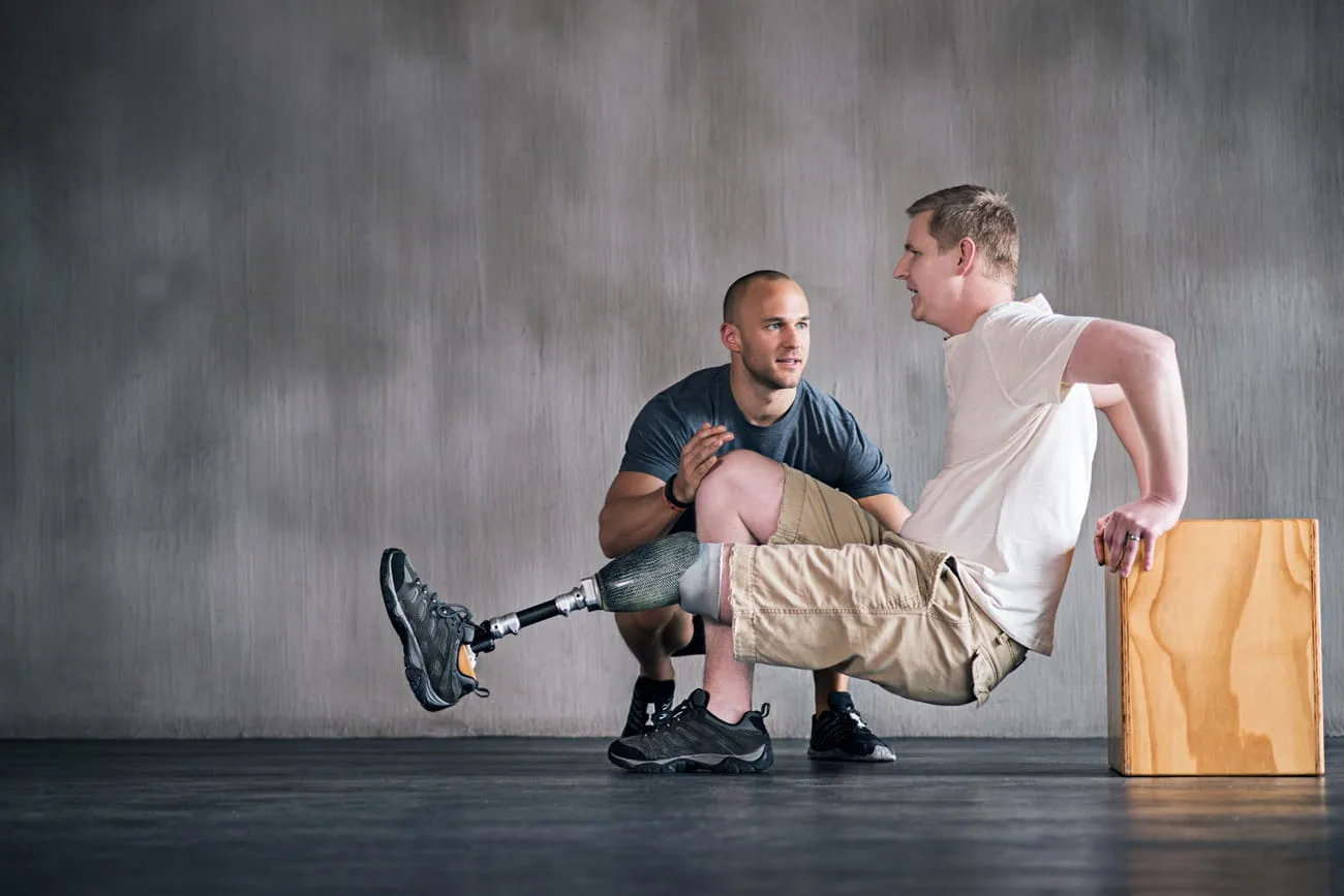 person with a disability and prosthetic leg