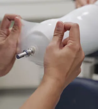 leg prosthesis installation.