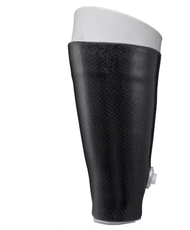 Carbon fiber transfemoral prosthetic socket with a white liner
